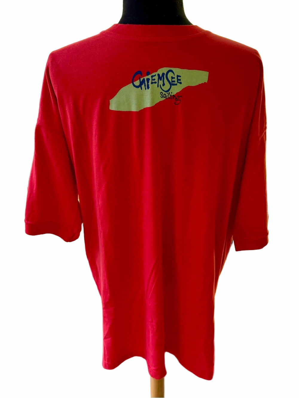 Chiemsee Sailing Graphic Red Short Sleeve T Shirt Size XL Lake Outline German